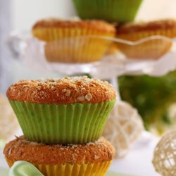 Coconut Muffins with Marzipan Balls