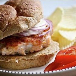 Salmon Burgers with Spiced Mayo