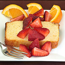 Orange Ricotta Pound Cake w Berries