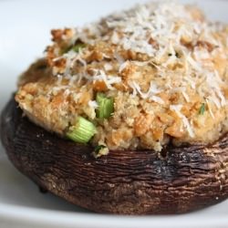 Salmon-Stuffed Portabella Mushrooms