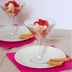 Rhubarb Fool with Langues du Chat