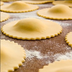 Crayfish Ravioli with Saffron Foam