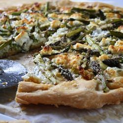 Asparagus, Goat Cheese Pizza