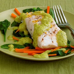 Halibut in Lemon-Green Sauce