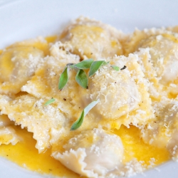 Squash Ravioli with Orange Sauce