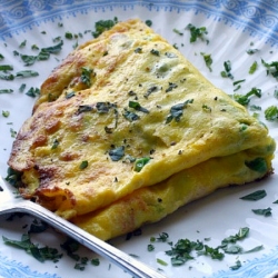 Pea Omelet with Mint and Mascarpone