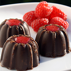 Nutella Truffles w/Raspberry Sauce