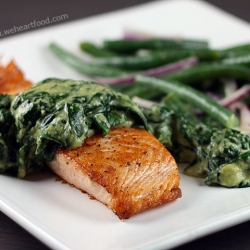 Seared. Salmon. Spinach.