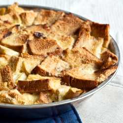 Apple and Cherry Bread Pudding