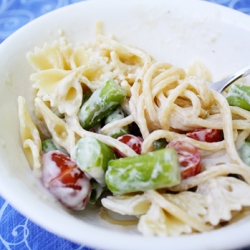 Pasta with Goat Cheese and Veggies