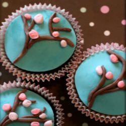 Cherry Blossom Chocolate Cupcakes