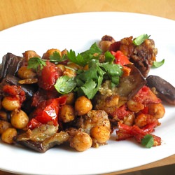 Masala Eggplant and Chickpeas