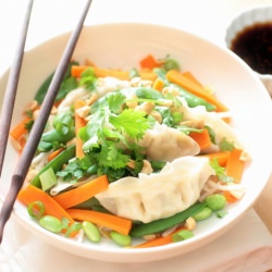 Potsticker Salad with Snap Peas