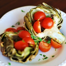 Grilled Lemon and Garlic Artichokes