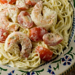 Shrimp and Pasta with Feta Sauce