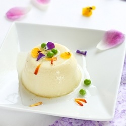 Flowers Flan with Sweet Peas