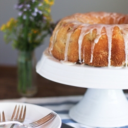 Lemon Buttermilk Rhubarb Cake