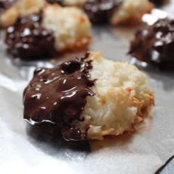 Chocolate-Dipped Coconut Macaroons