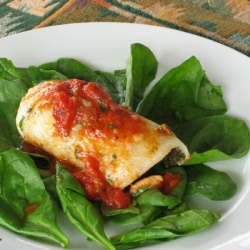 Rolled Sole Fillets w/ Tomato Sauce