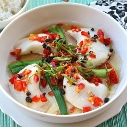 Steamed Halibut Cheeks With Chiles