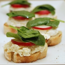 Radish Crostini Two Ways