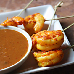 Shrimp Satay with Thai Peanut Sauce