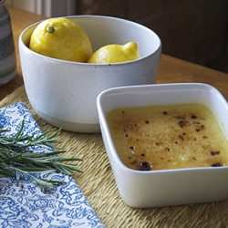 Lemon Rosemary Creme Brulee