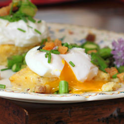 Poached Eggs Over Polenta