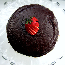 Warm Chocolate Raspberry Cake