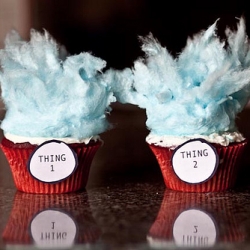 Red Velvet Thing 1, Thing 2 Cupcake