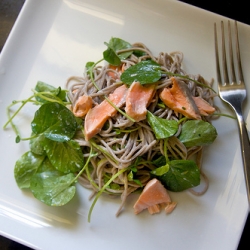 Soba with Salmon and Watercress