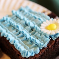 Baby Blue Buttercream Brownie