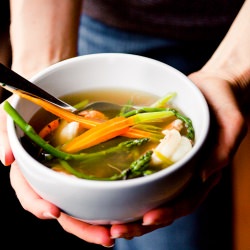 Shrimp, Rice and Veg Soup