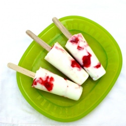 Honey-Yogurt Pops with Jam Swirl