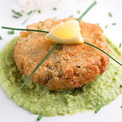 Crab Cakes with Avocado Emulsion