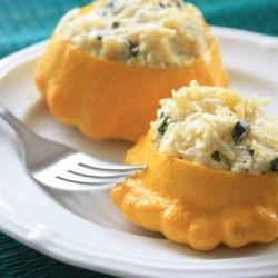 Orzo Stuffed Patty Pan Squash