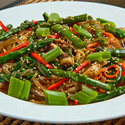 Asparagus and Mushroom Japchae