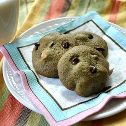 Matcha ChocChip Macadamia Cookies