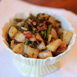 Potato, Bacon & Garlic Scape Hash