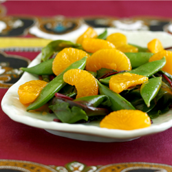 Beet Leaf Salad w/ Sugar Snap Peas