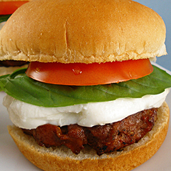 Baby Bacon Caprese Burgers