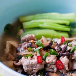 Homemade Ban Mian with Minced Pork