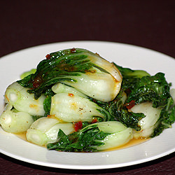 Baby Bok Choy with Chilli Sauce