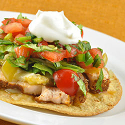 Chicken and Tomatillo Tostada