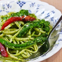 Linguini with Broccoli Rabe Pesto