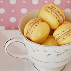 Coconut Macarons w/Toffee Filling