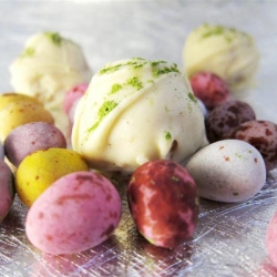 Lemon and white chocolate truffles