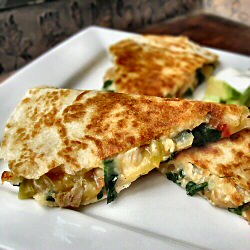 Chicken, Spinach, Bean Quesadillas