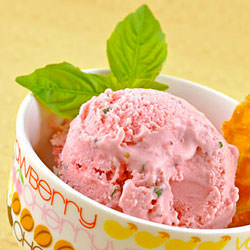 Strawberry-Basil Frozen Yogurt