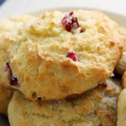 Lemon Rhubarb Drop Scones